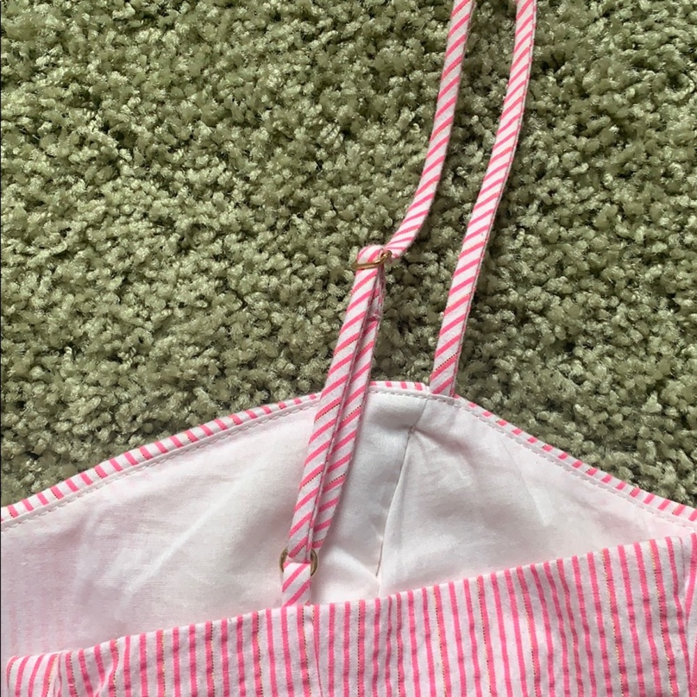 Spaghetti strap pink seersucker sundress - Picture 4 of 4